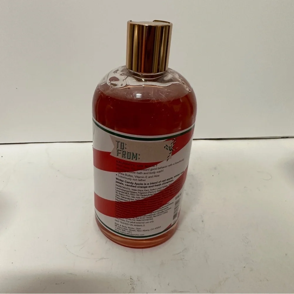 Bath & Body Works Christmas Shop Winter Candy Apple 2in1 Bubble Bath Wash 16 OZ